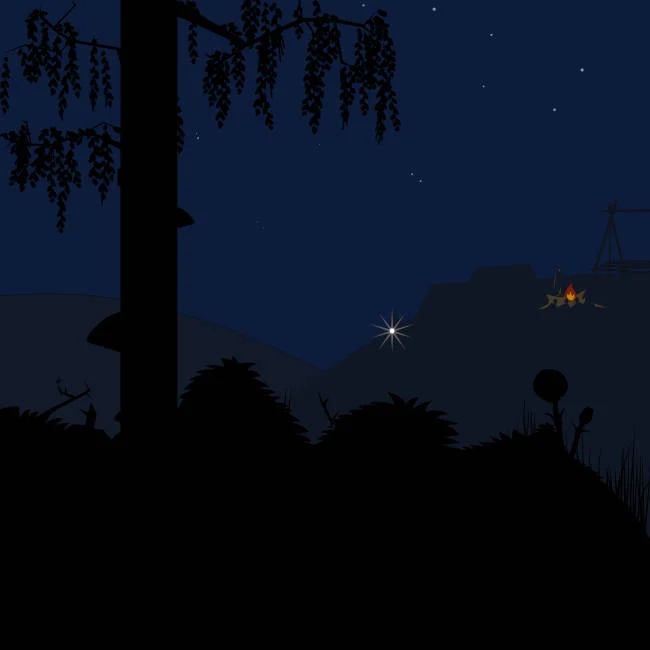 En lejrnat med lygter