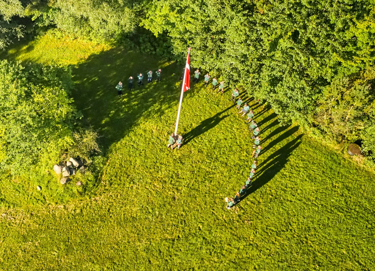 Opstilling om flaget ved flaghejsning